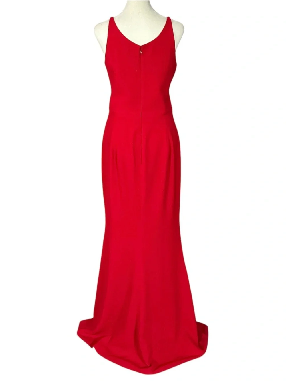 Dress the Population Iris Slit Crepe Gown Floor Length Red Size Medium - Picture 3 of 15